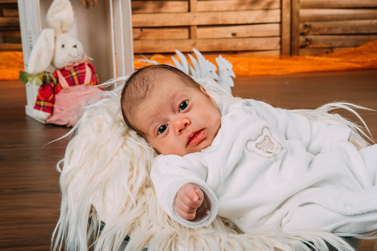 bebé na sessão fotográfica de estúdio