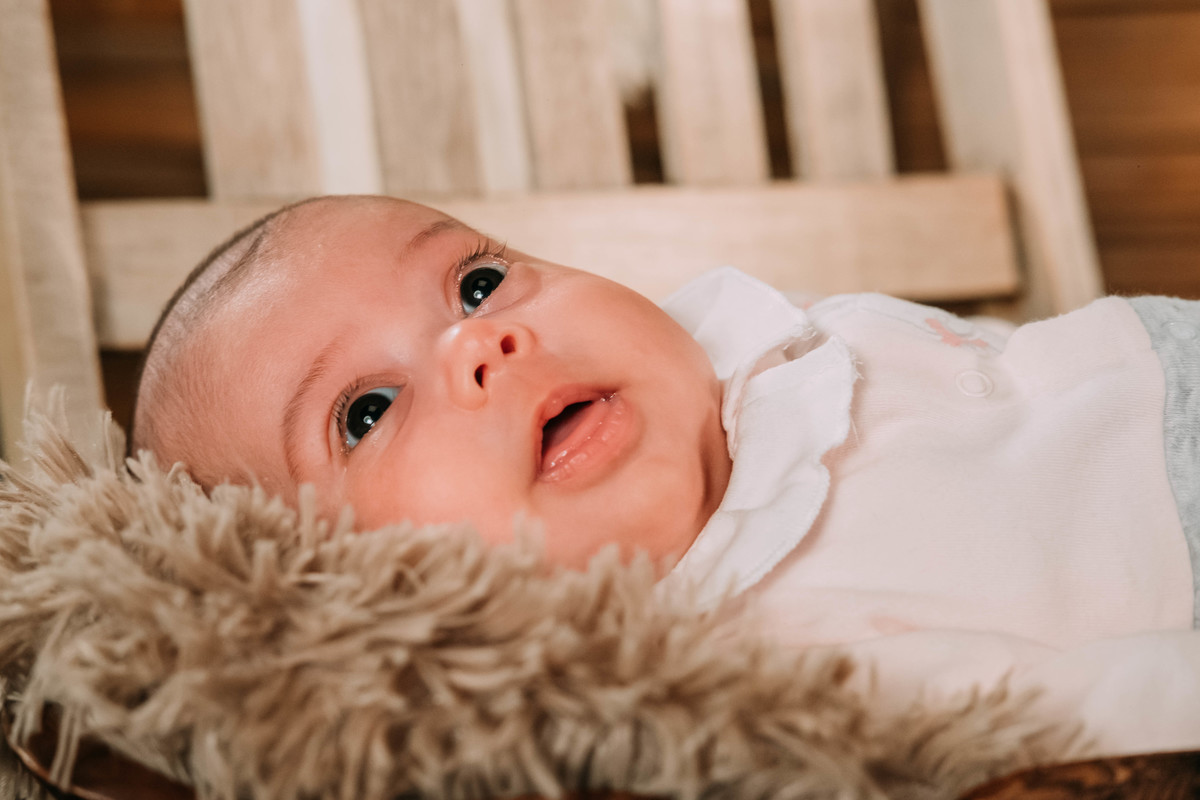 bebé na sessão fotográfica de estúdio 