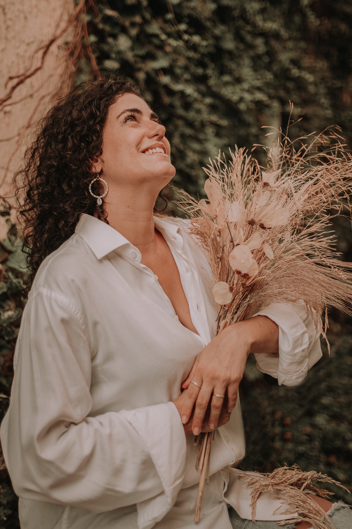 Fotografias de retrato poético de florista 