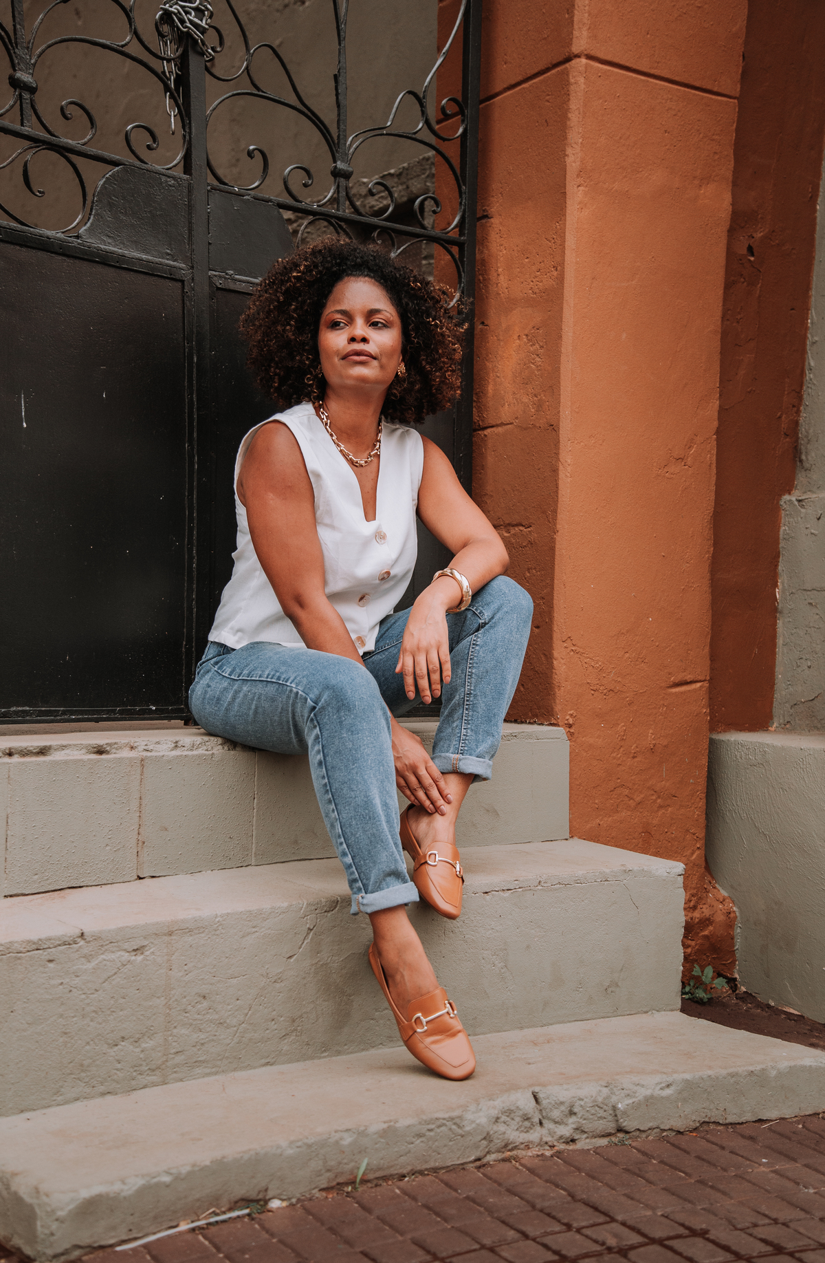 ensaio de calçados ao ar livre em Jaú