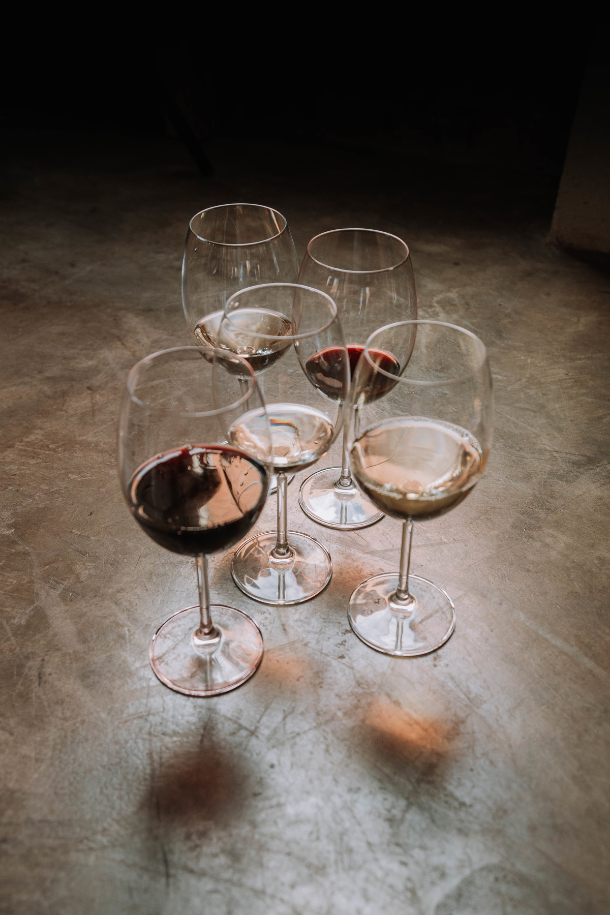 Taça de vinho tinto iluminada pela luz natural, destacando reflexos e texturas na fotografia publicitária da Go Wine.