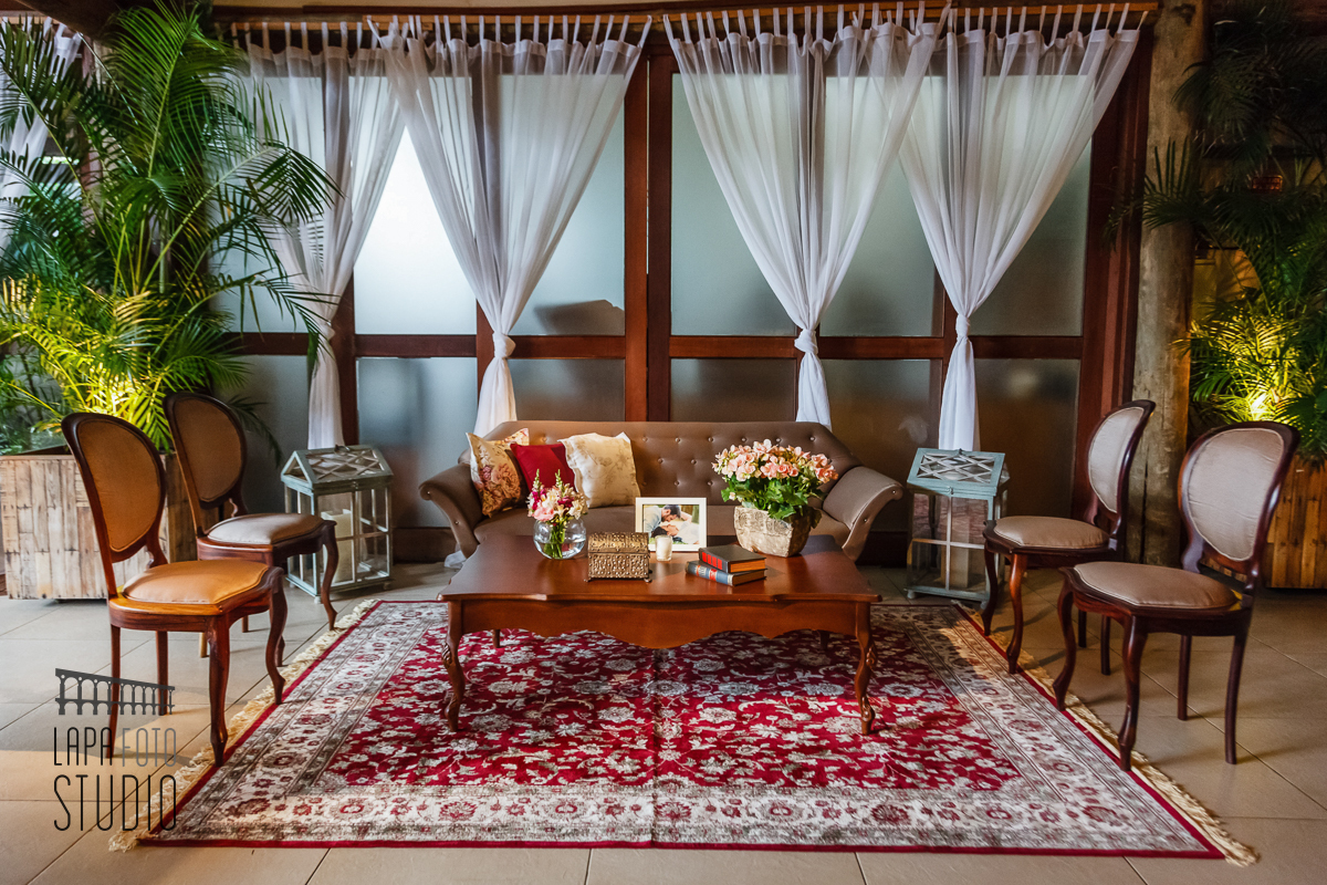 Decoração da recepção no Meio do Mato