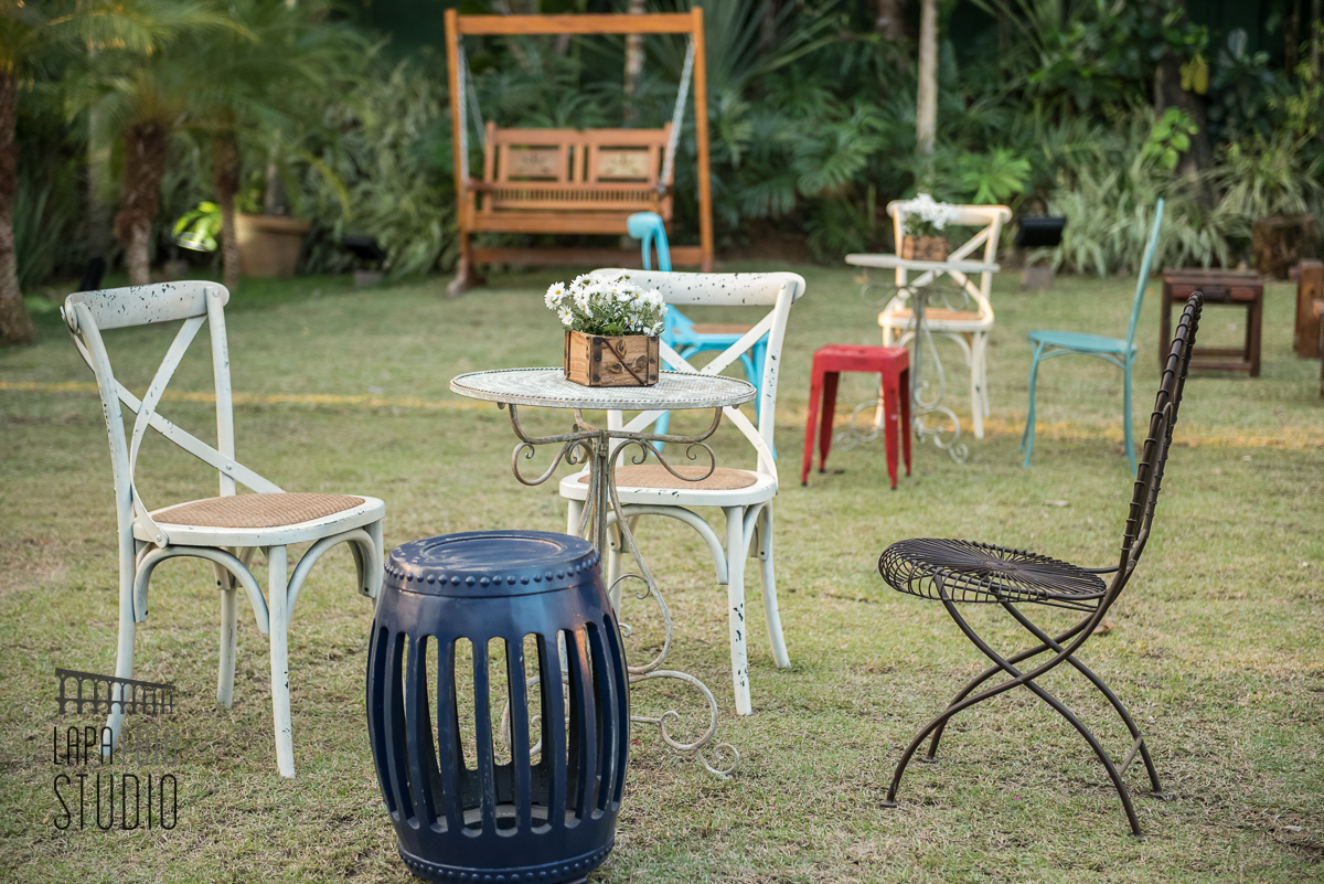 Área externa da cerimônia no espaço jardins do Vale dos Sonhos