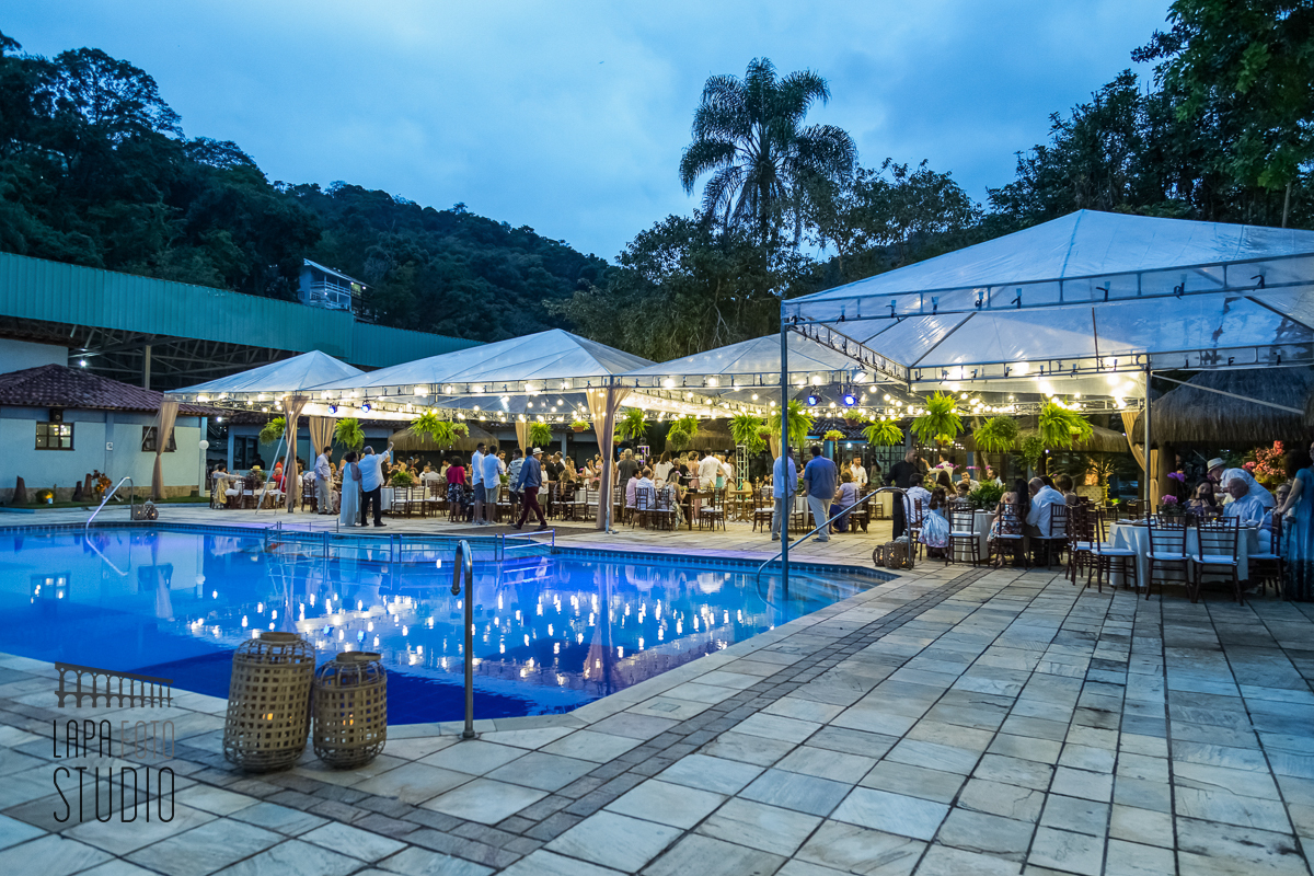 Local da recepção decorado por Patricia Beltrame em Mangaratiba