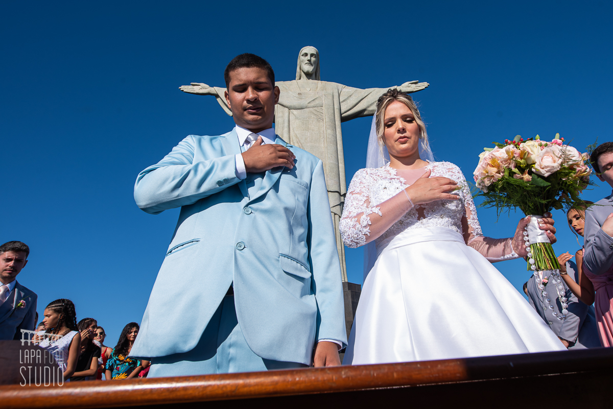 cerimônia de casamento no Cristo redentor