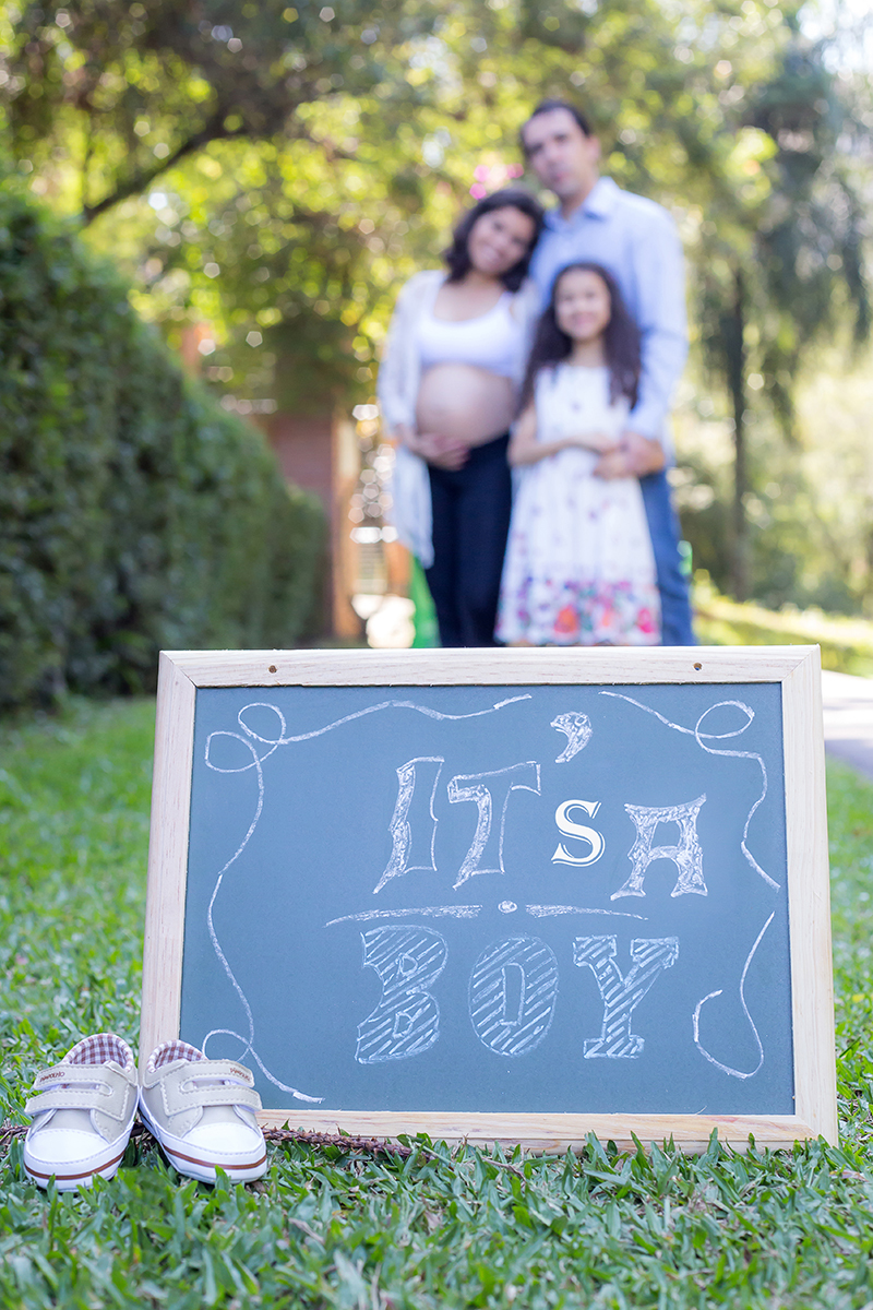 Fotografia de gestante no Jardim Botânico de Curitiba. Esperando pelo Luis.