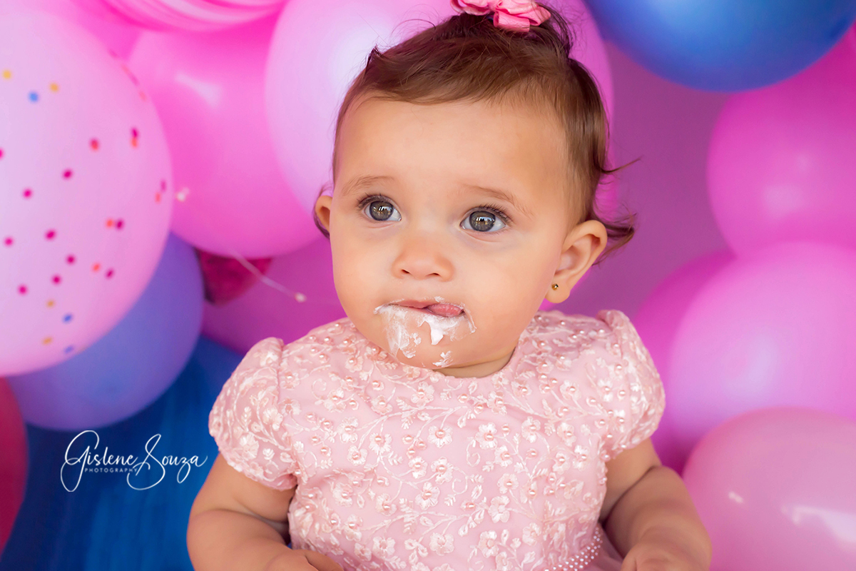 Fotografia Smash the cake Ana Laura em Pará de Minas.