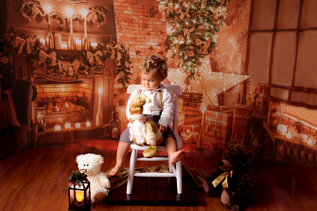 Fotografia infantil de Natal em Pará de Minas. Ensaio de Natal do Luigi.