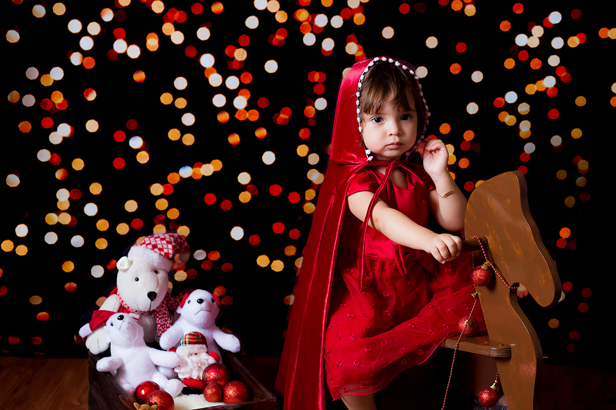 Mini ensaio de natal na cidade de Pará de Minas. Ensaio de Natal da Maria de dois aninhos.