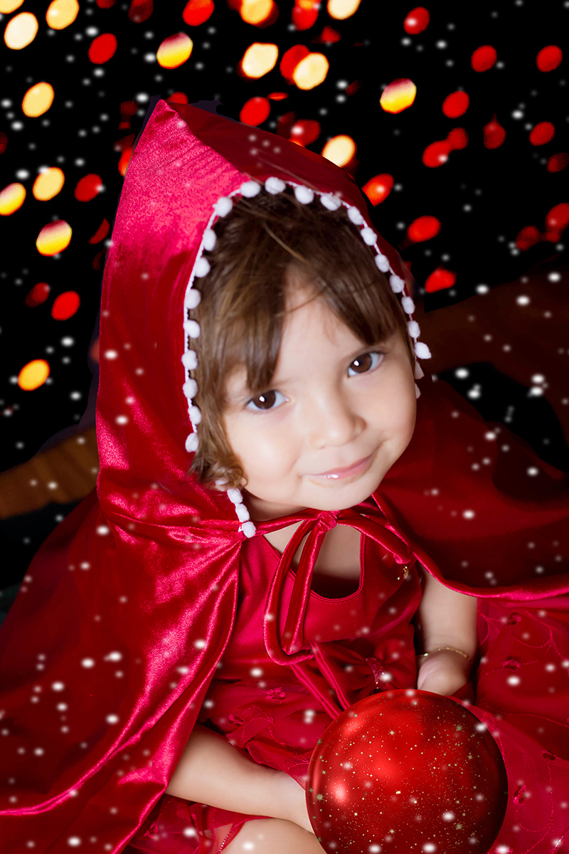 Fotografia infantil de Natal da Maria em Pará de Minas