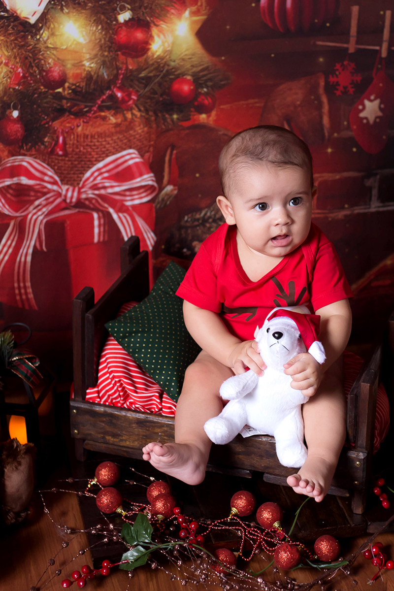 Fotografia infantil de natal em Para de Minas. Ensaio de Natal do João Pedro.