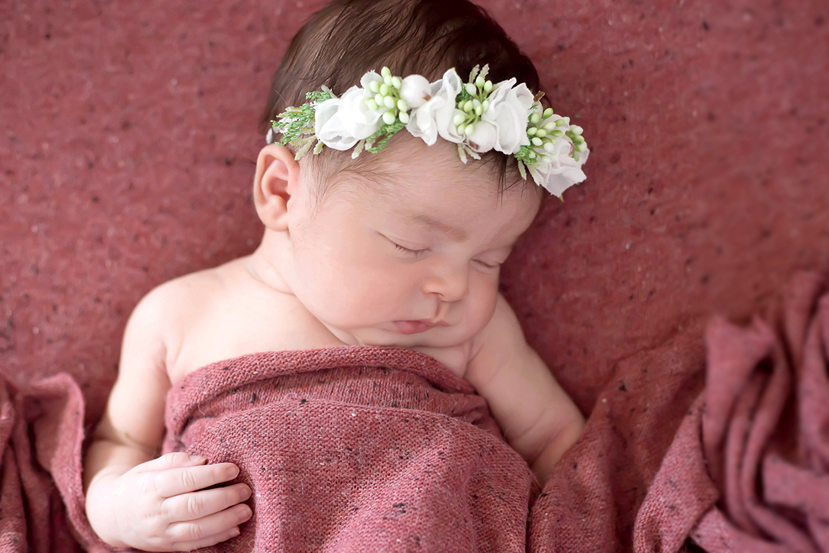 Cecília em seu primeiro ensaio fotográfico, ensaio Newborn.