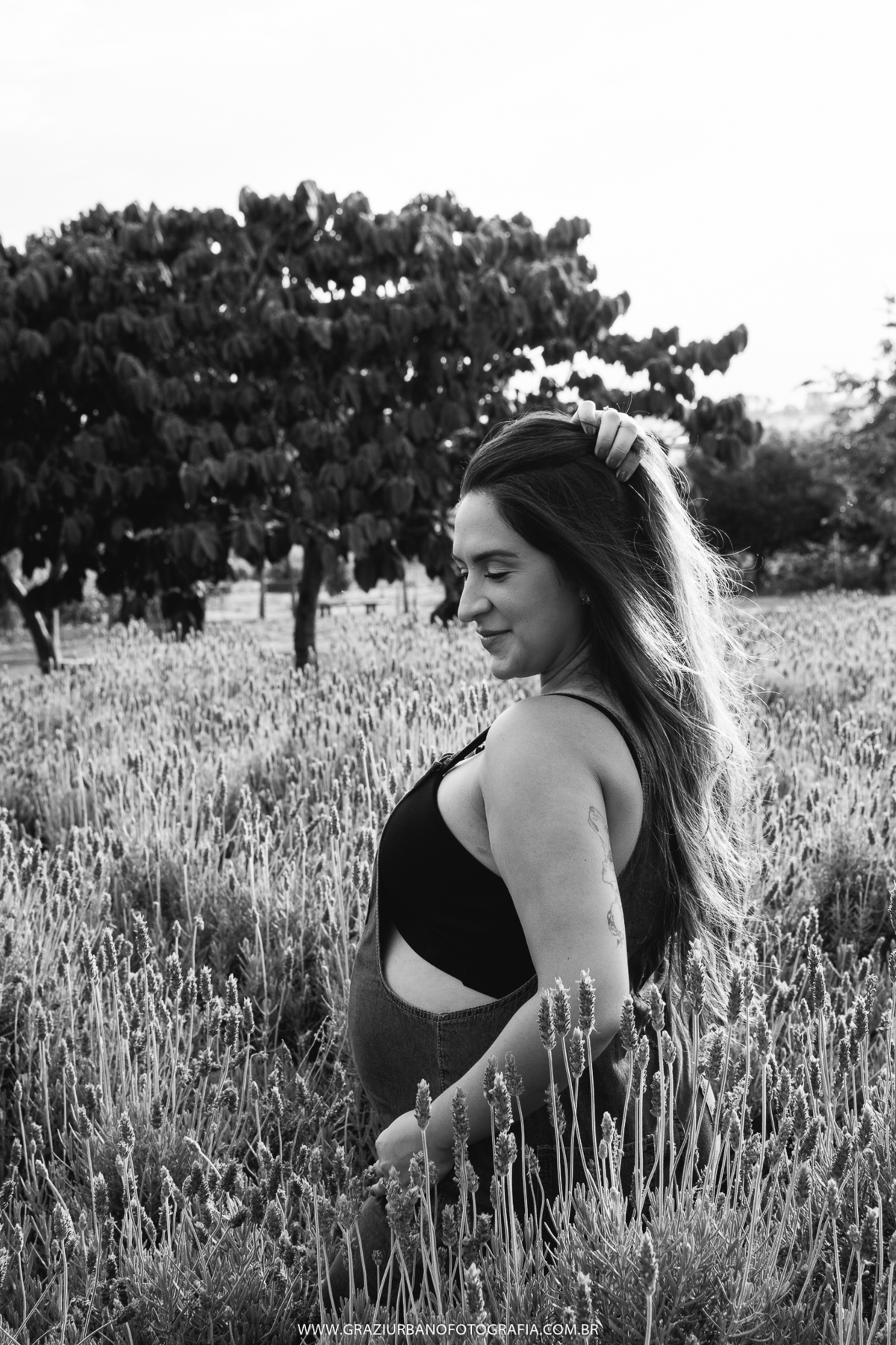 ensaio gestante campo de feno