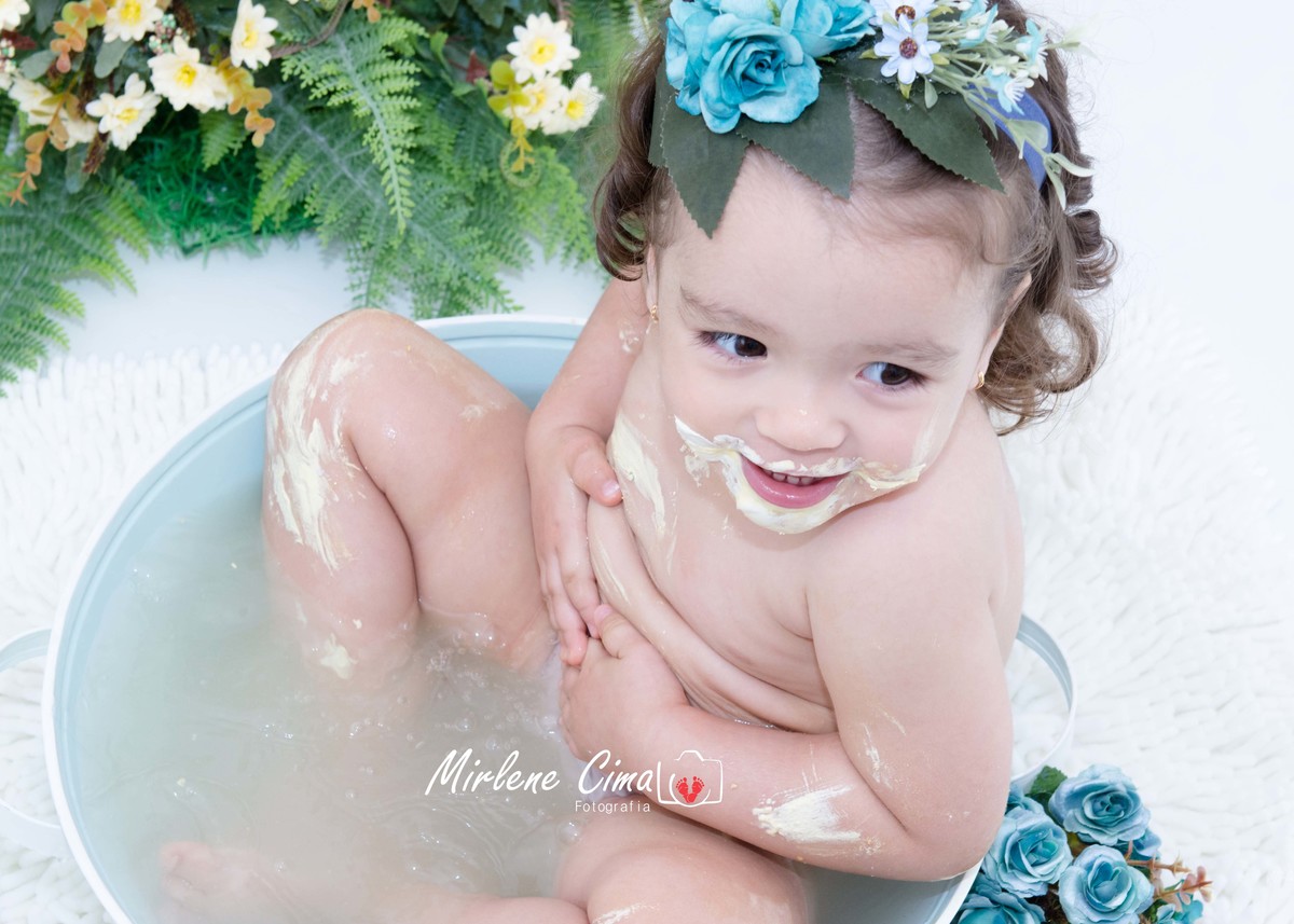 Maria Alice amou o banho!
