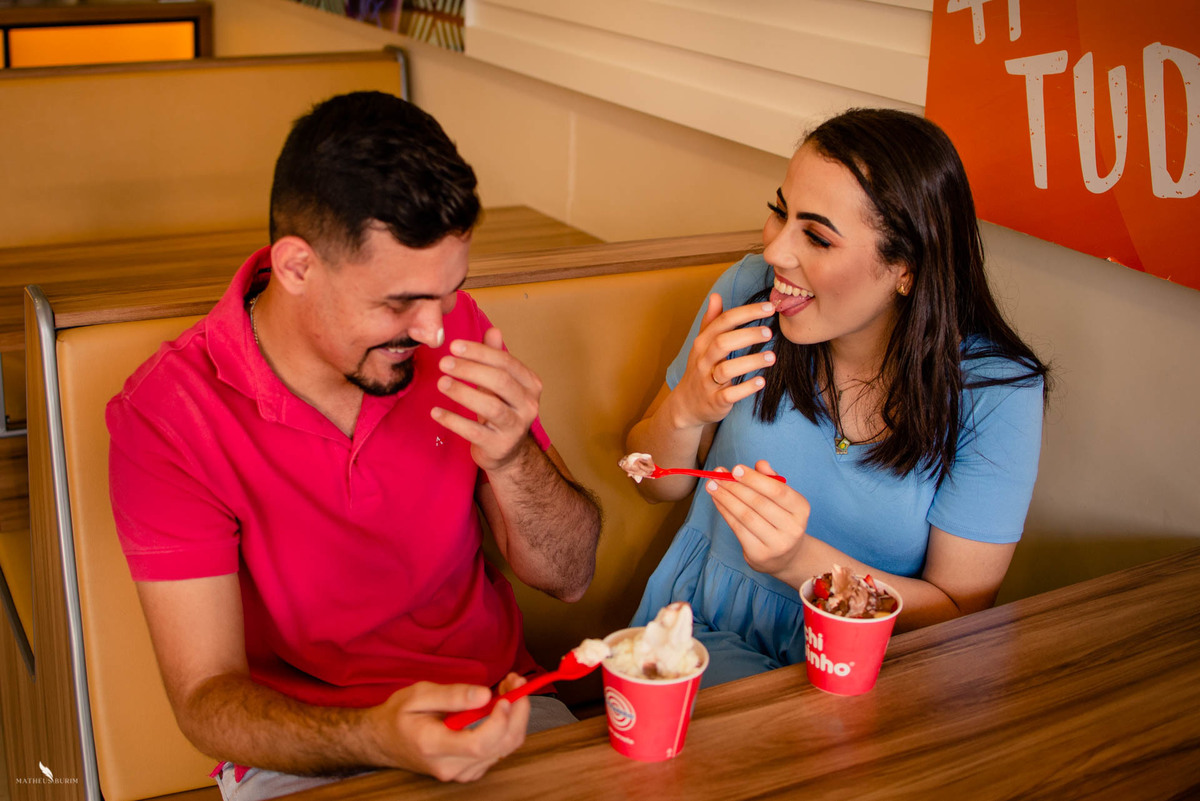 ensaio de casal na sorveteria chiquinho