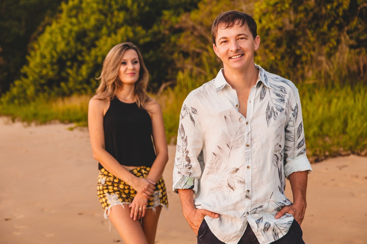 Fotos do ensaio de pré casamento de Rogelio e Lilian na praia de Anchieta ES