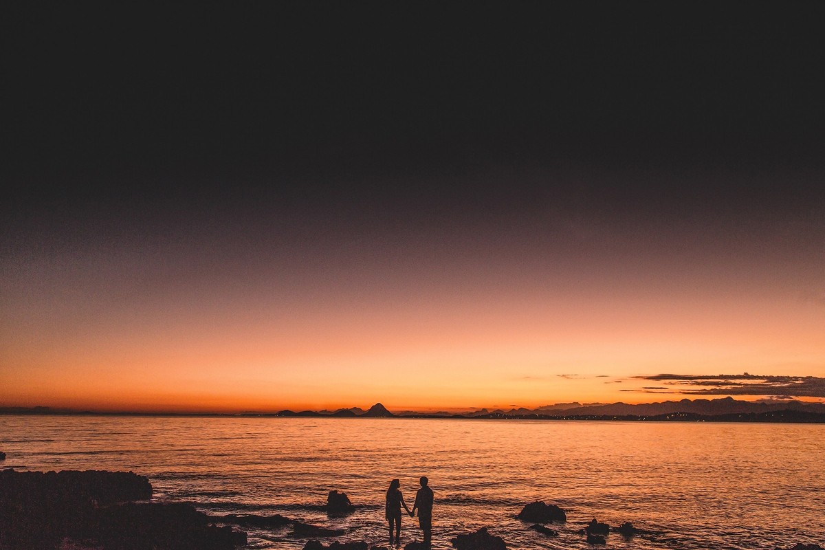 Fotos do ensaio de pré casamento de Rogelio e Lilian na praia de Anchieta ES