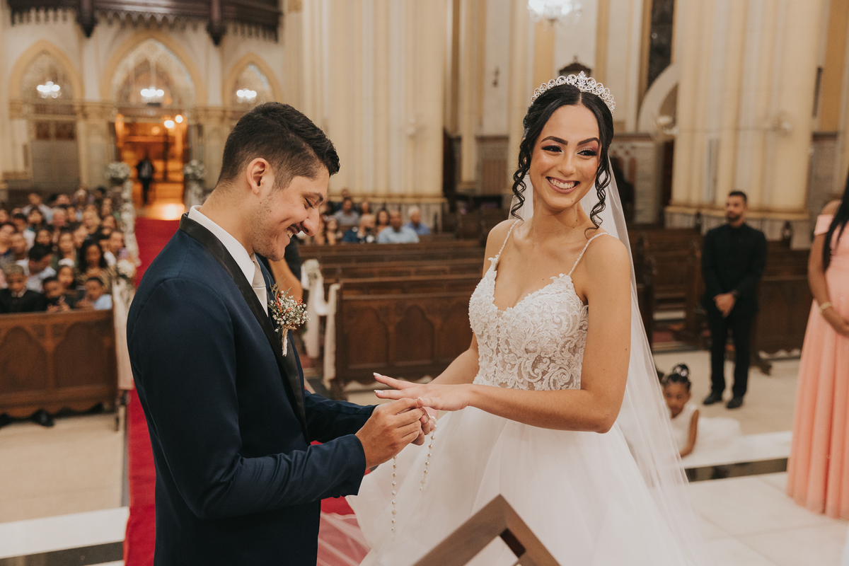 Troca das Alianças - Casamento na Igreja Católica em Santos