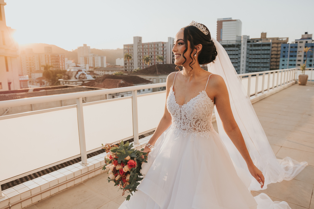 Fotos da Noiva pronta no Por do Sol em Santos