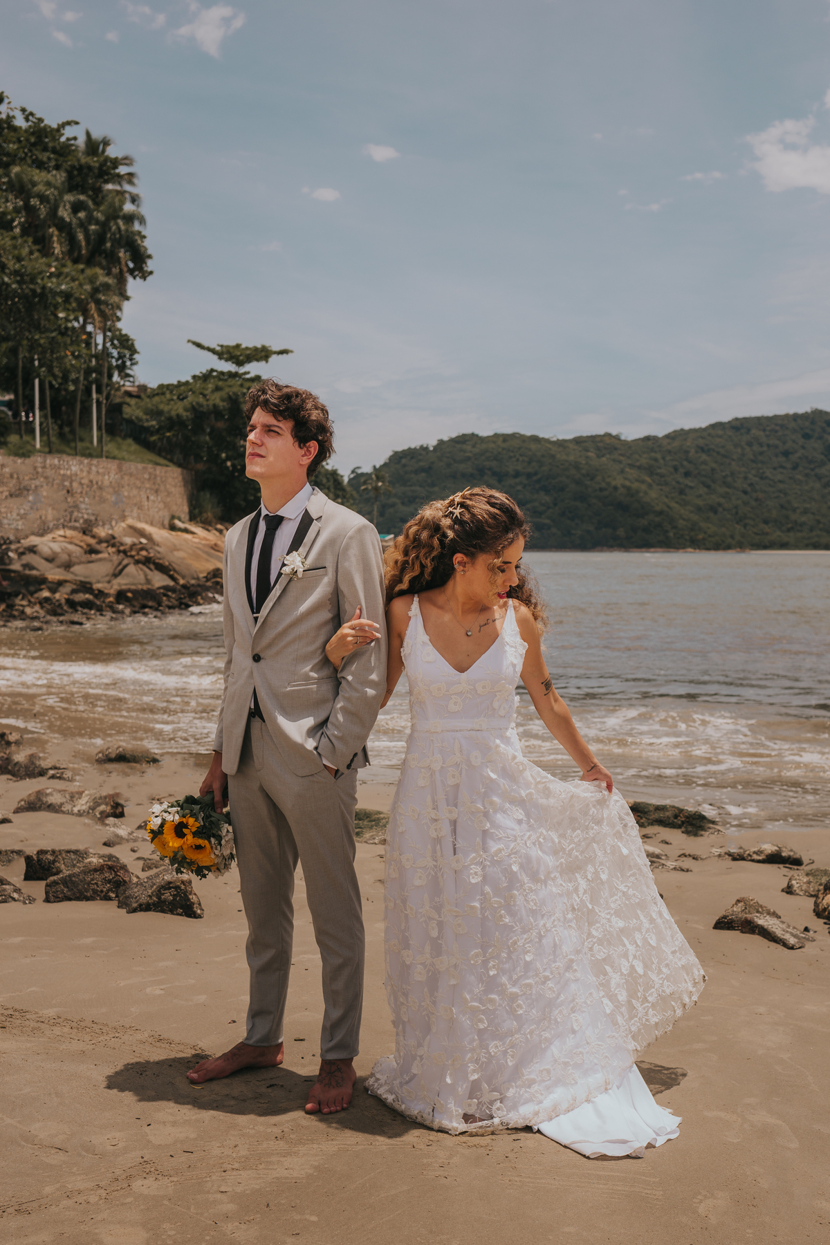 casamento na praia do guaruja, são vicente e praia grande, noiva moderna