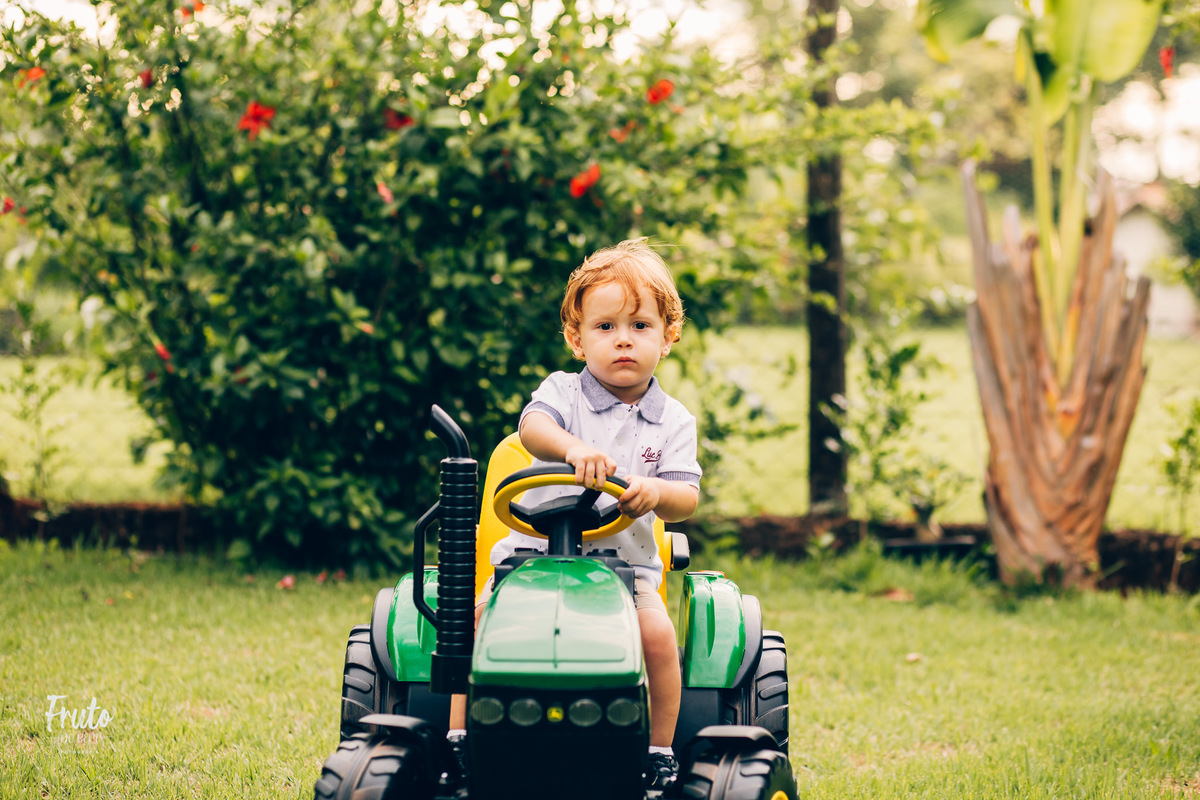 fotos em família em casa renato 2 anos, gramado, jardim, trator, parquinho
