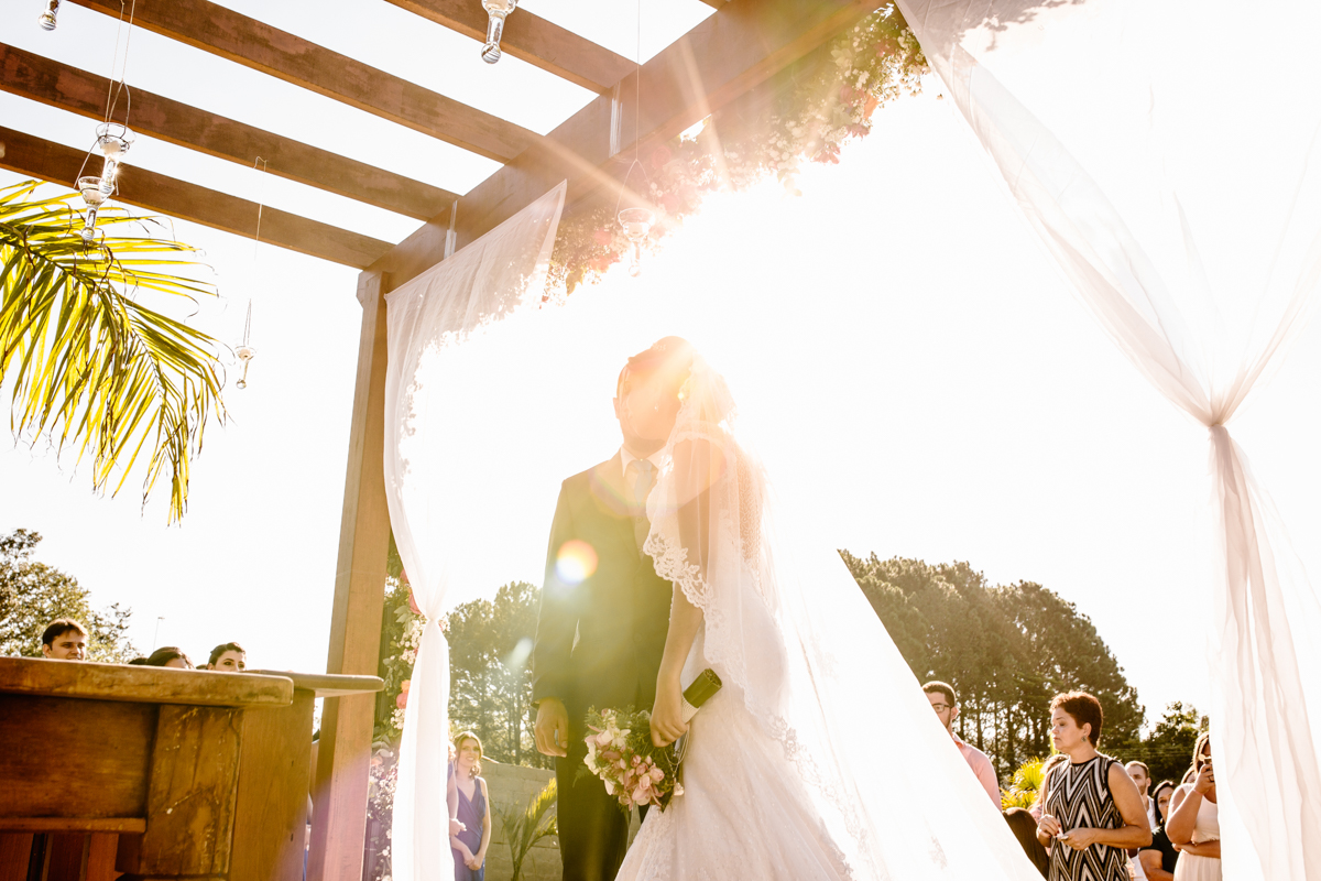 Luz do sol abençoando a cerimônia