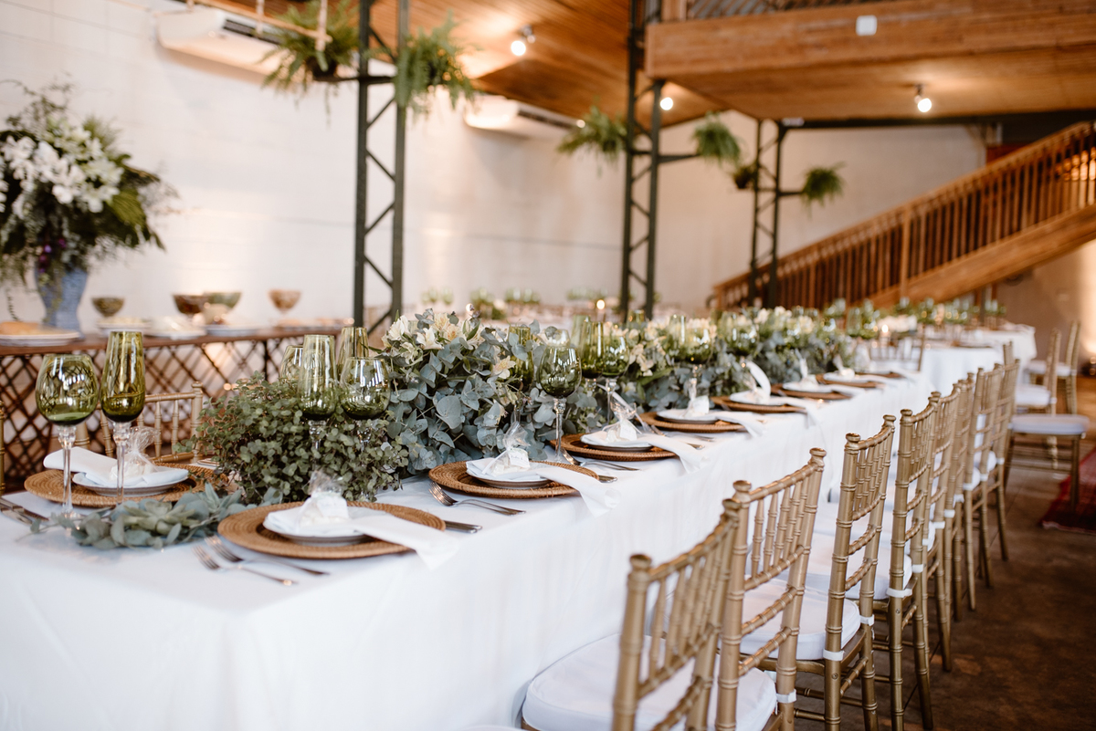 Mesa comunitária de casamento