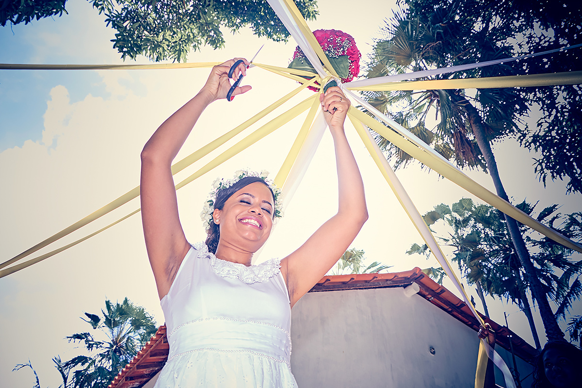 buque na fita ,casamento no interior