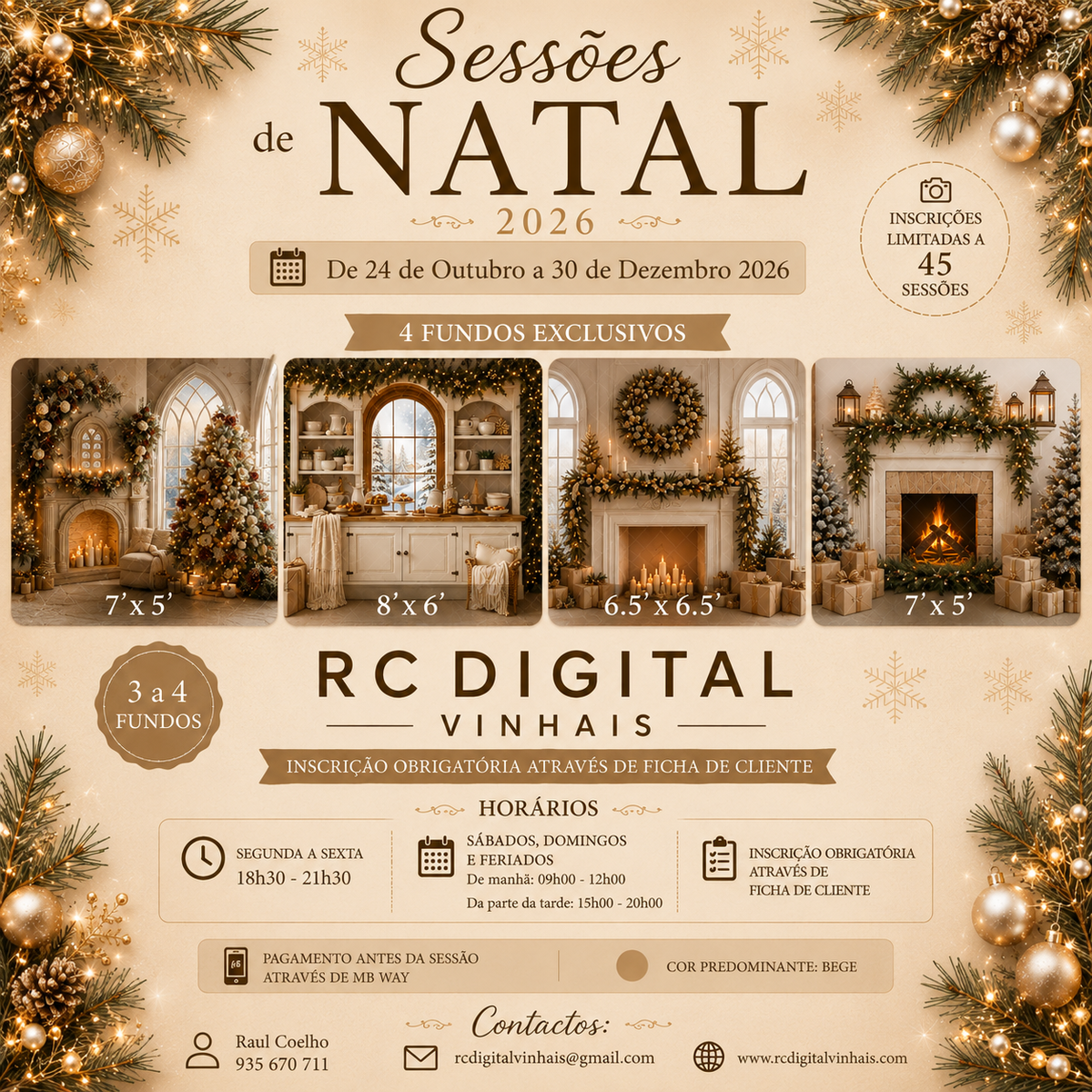 SESSÕES DE NATAL 2026 — RC DIGITAL VINHAIS