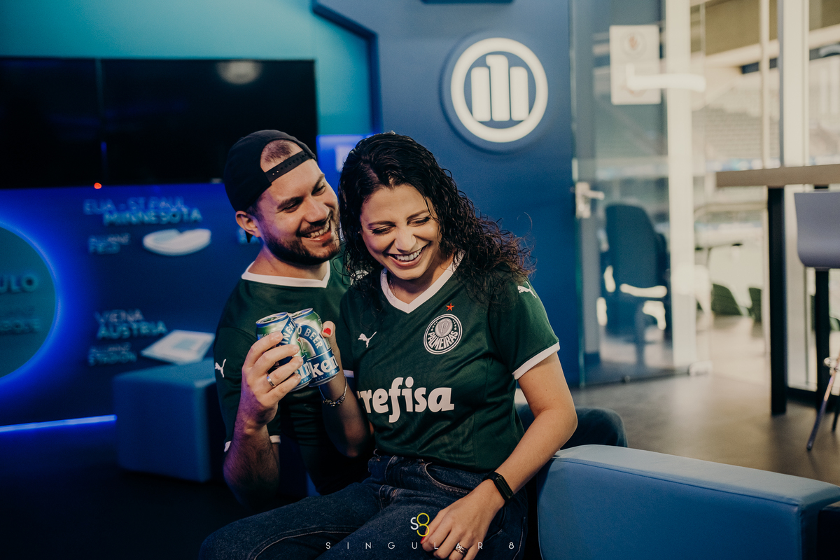fotografo para ensaio pré casamento no estadio do Palmeiras