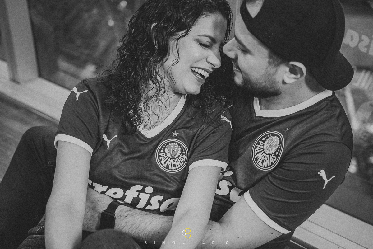 Foto de ensaio pré casamento no estadio do palmeiras