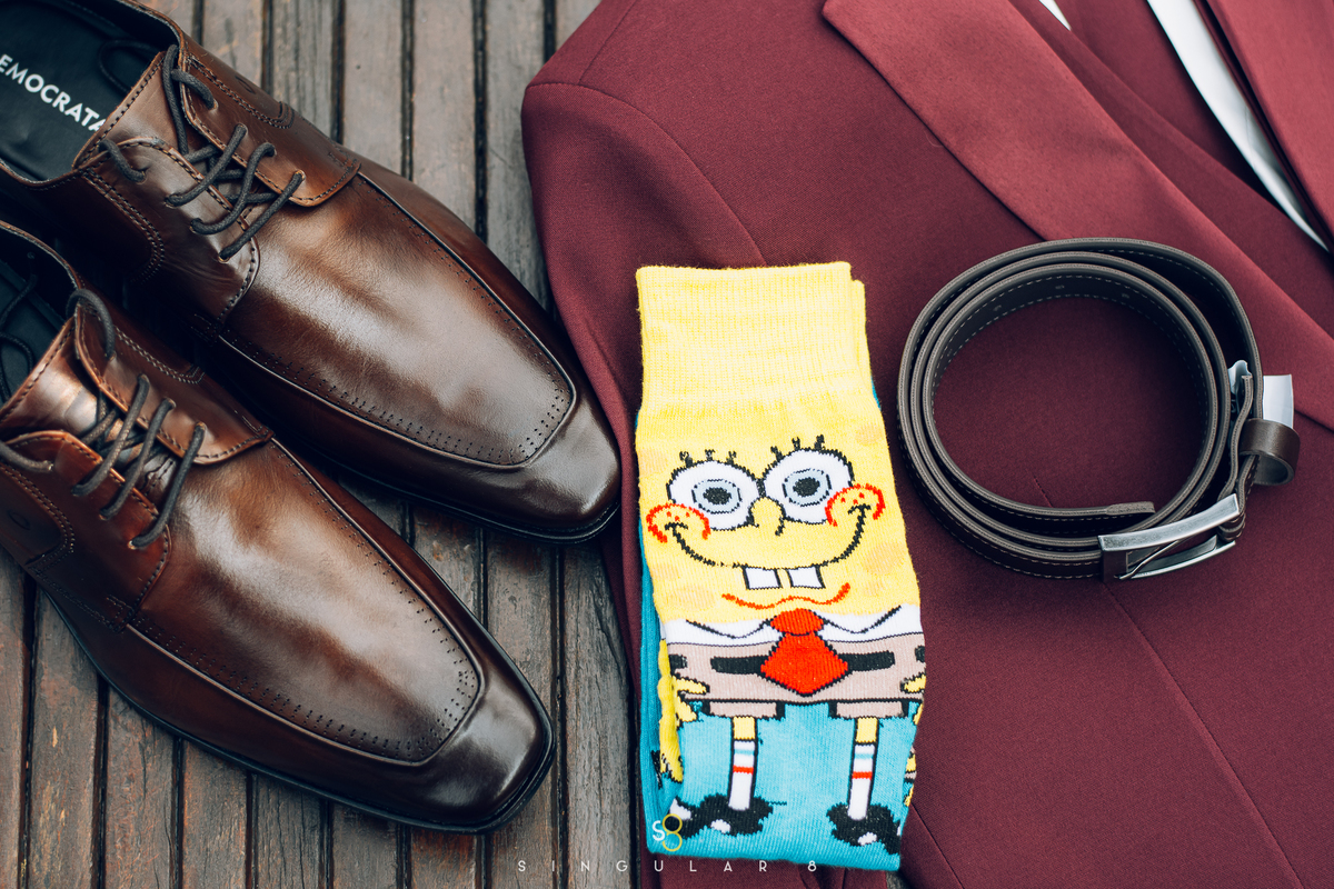 fotografia de meia diferente para o noivo buffet callegari mairipora