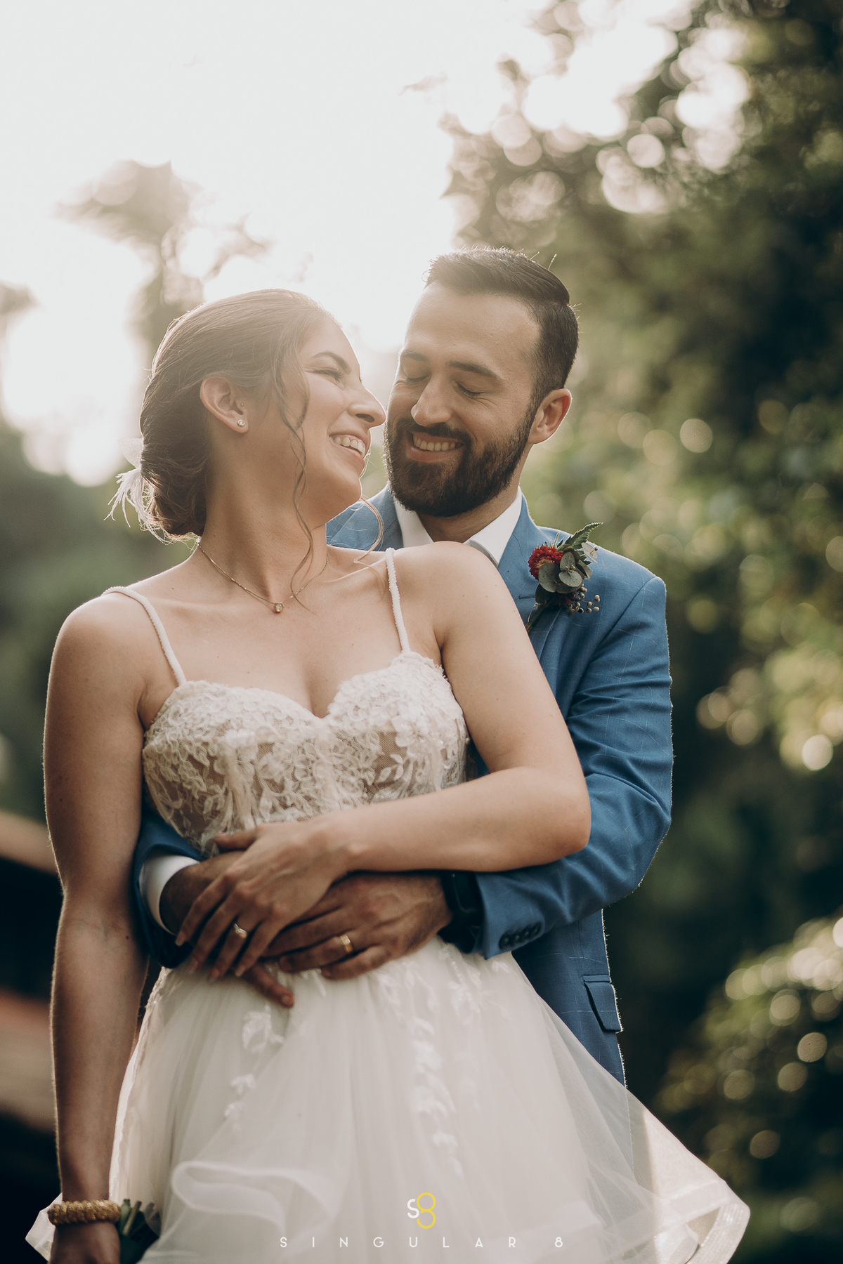 Fotógrafo de casamento no pôr do sol no rancho santa maria eventos