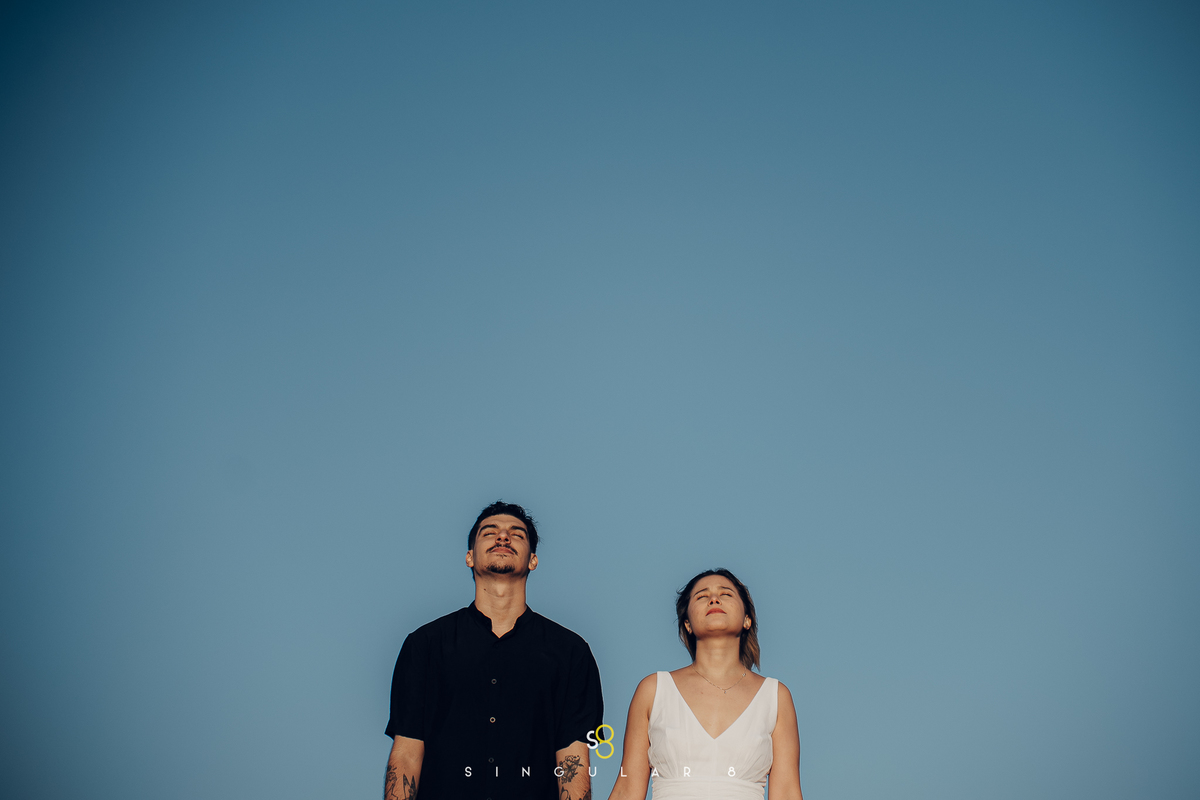 fotografia de pré wedding casamento nascer do sol do morro do capuava