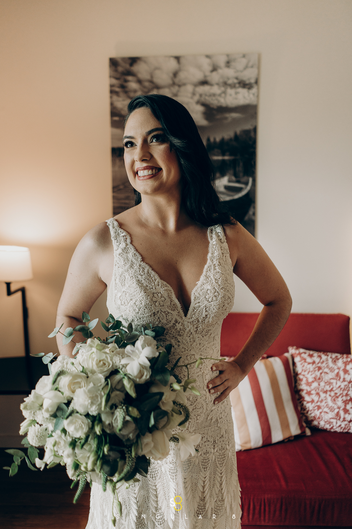 fotografia de vestido de noiva diferente para casamento de dia chez bisutti lake paradise
