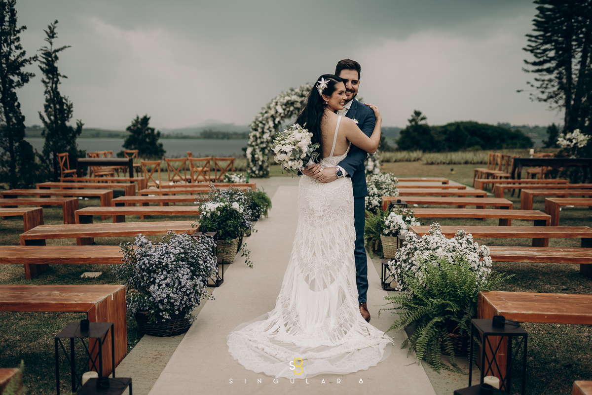 fotografia de ensaio de casamento cerimônia de dia pôr do sol chez bisutti lake paradise