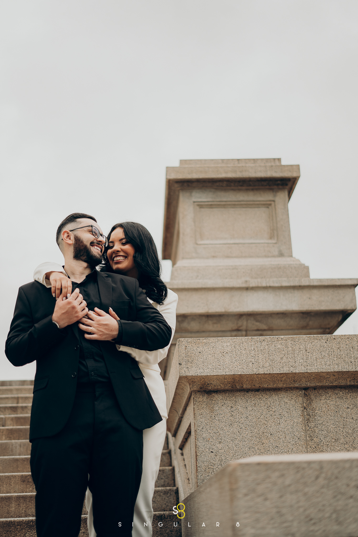 Fotografia de ensaio pré wedding no museu do ipiranga em são paulo