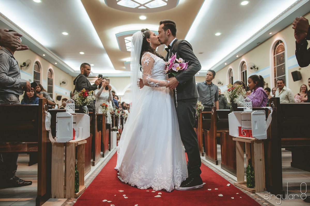 Fotógrafo de casamento na igreja Paróquia São João Batista em Mauá