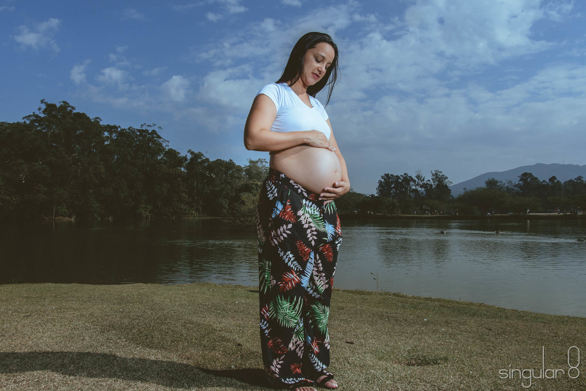 Fotografia de grávida no parque centenário de Mogi das Cruzes