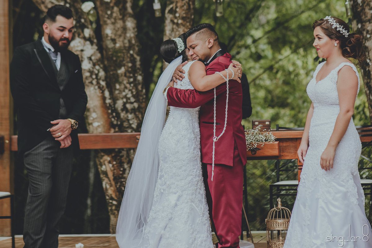 Casamento duplo de dia no Sítio Della Torre