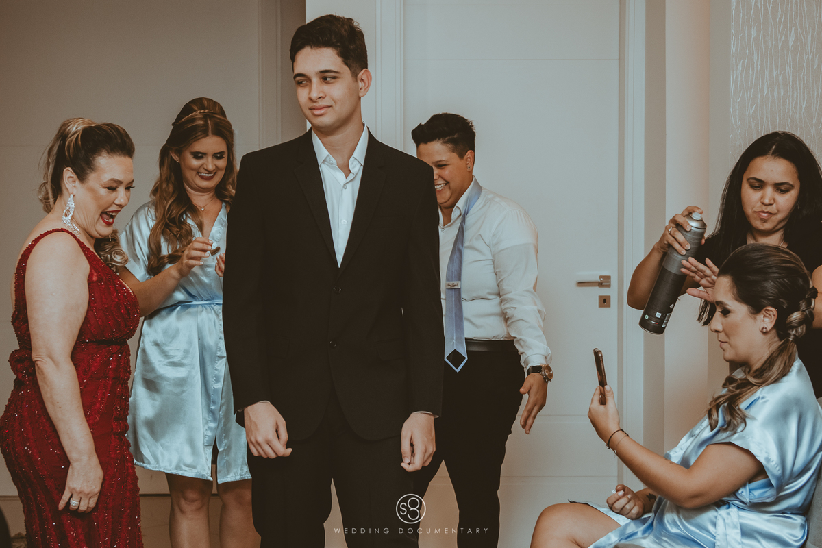 Fotografia para casamento em Alphaville no making of da noiva