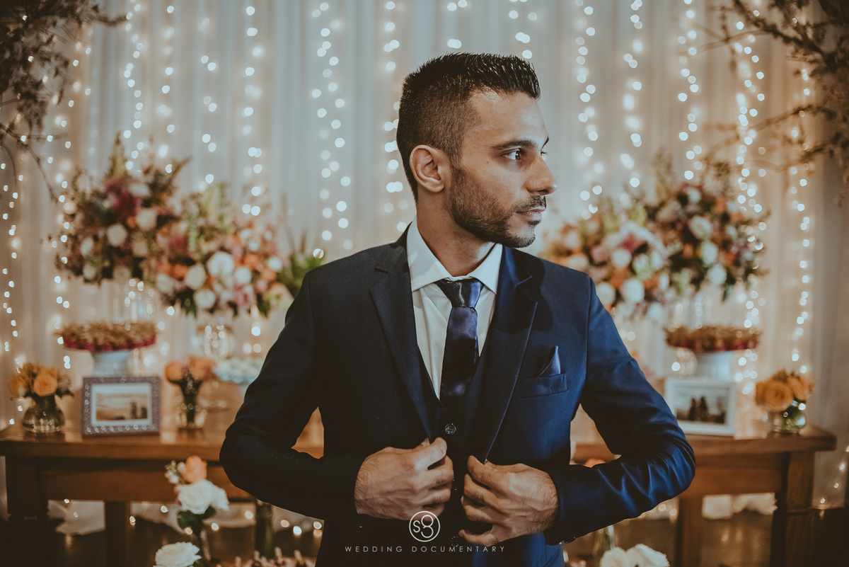 fotografia do making of do noivo no Sítio Della Torre