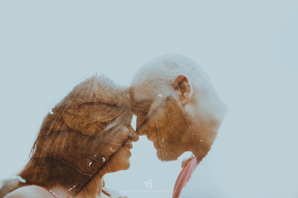 fotografia de dupla exposição para ensaio de gestante no parque ibirapuera