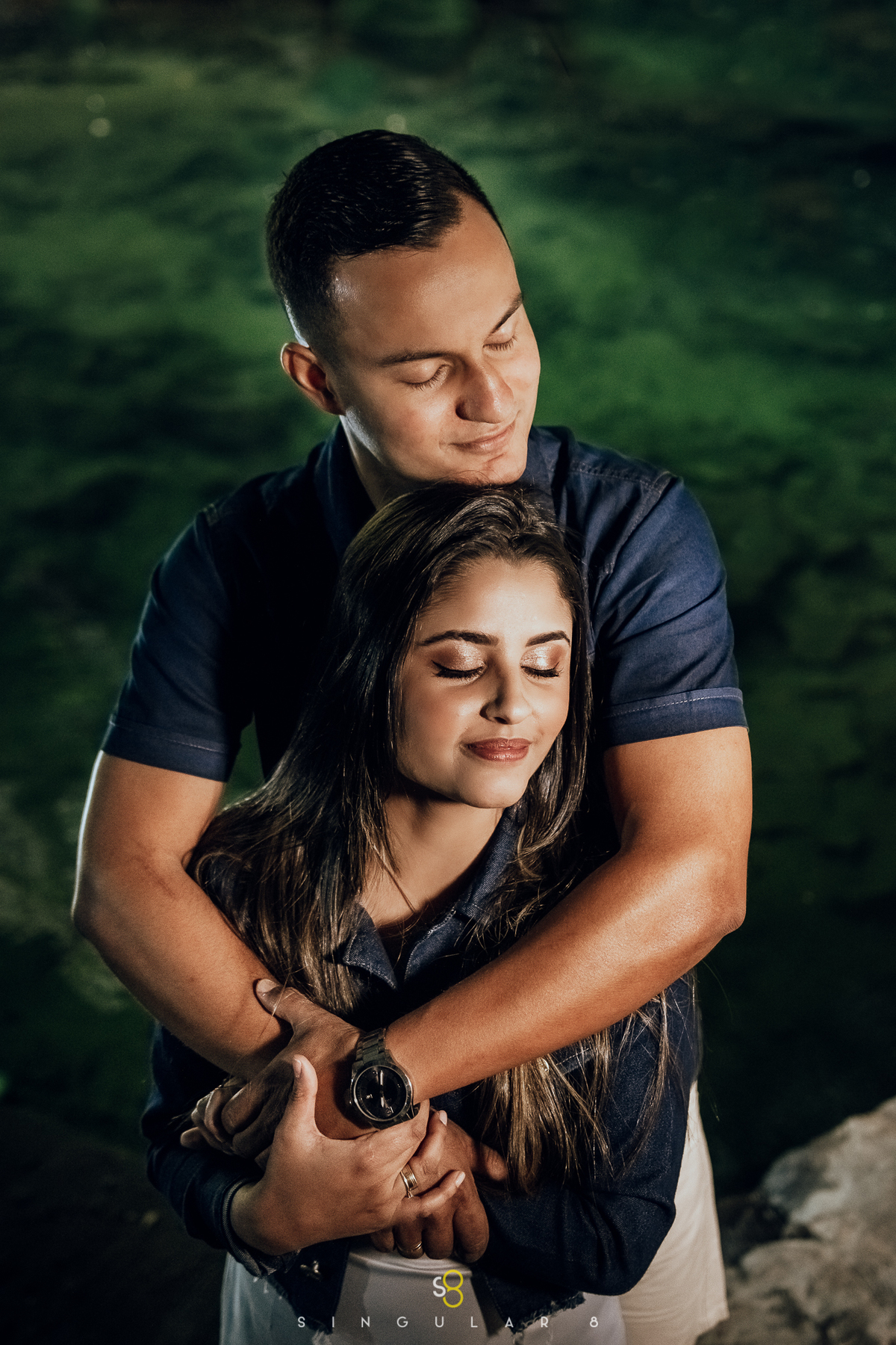 Fotografia do ensaio pré casamento de casal na gruta dos Anjos em São Paulo Socorro