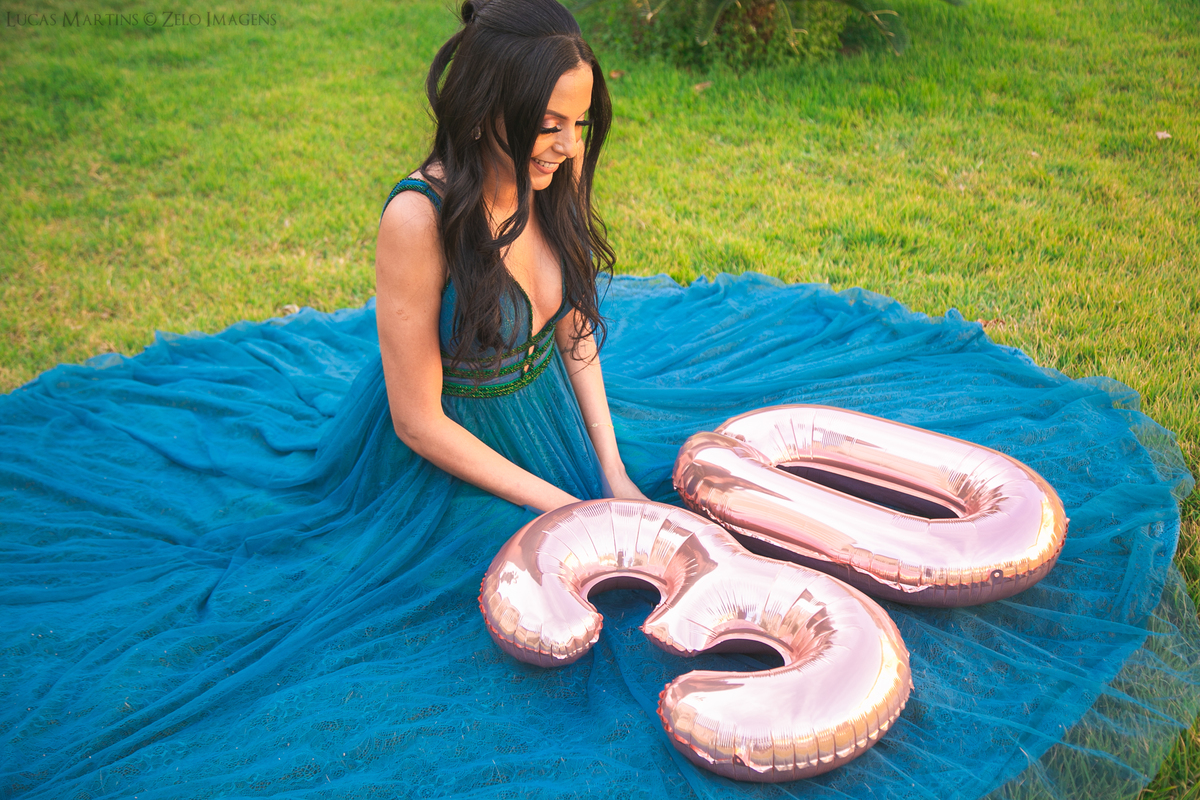 ensaio modelo com baloes