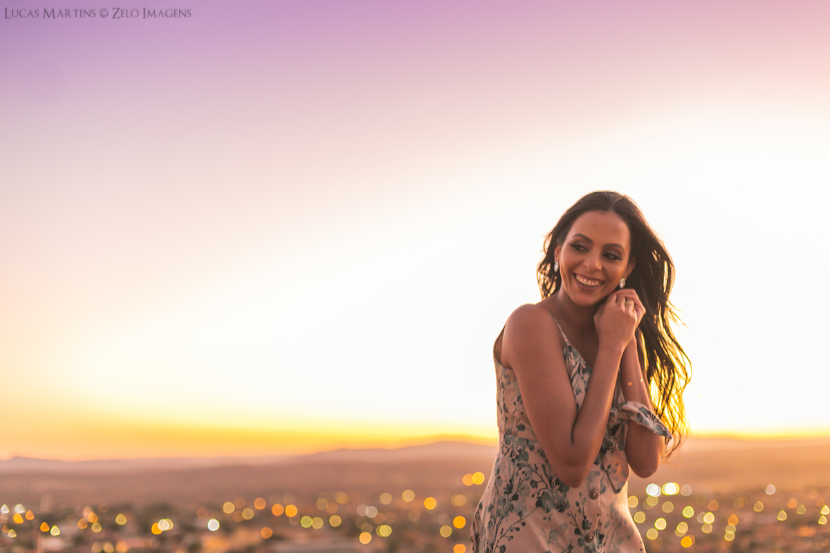 ensaio modelo por do sol