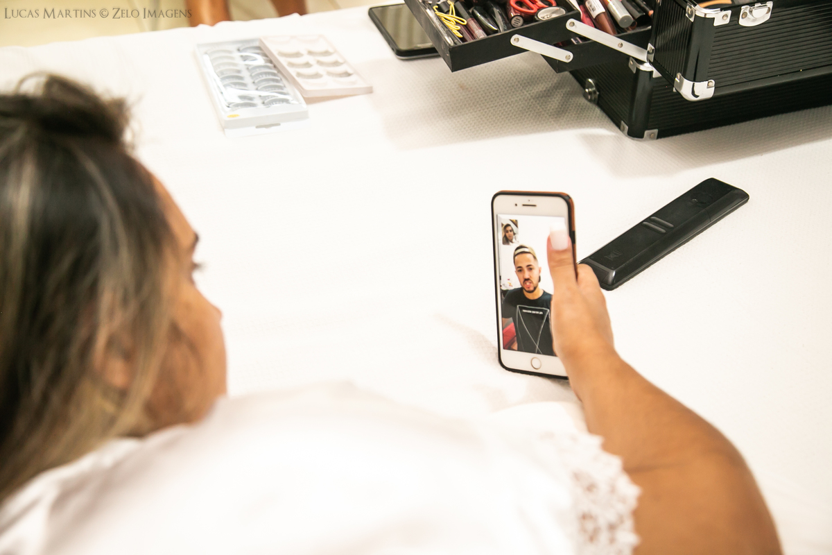 making of da noiva conversando video chamada irmao