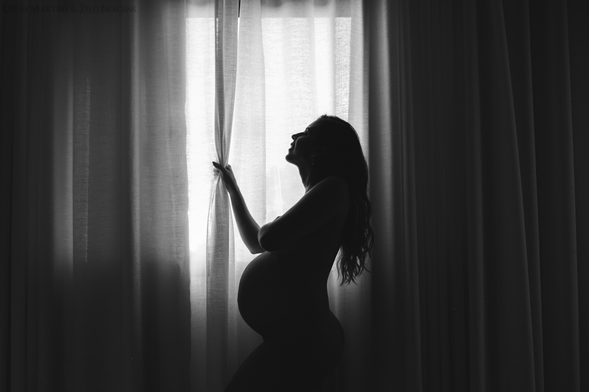 ensaio gestante nu cortina