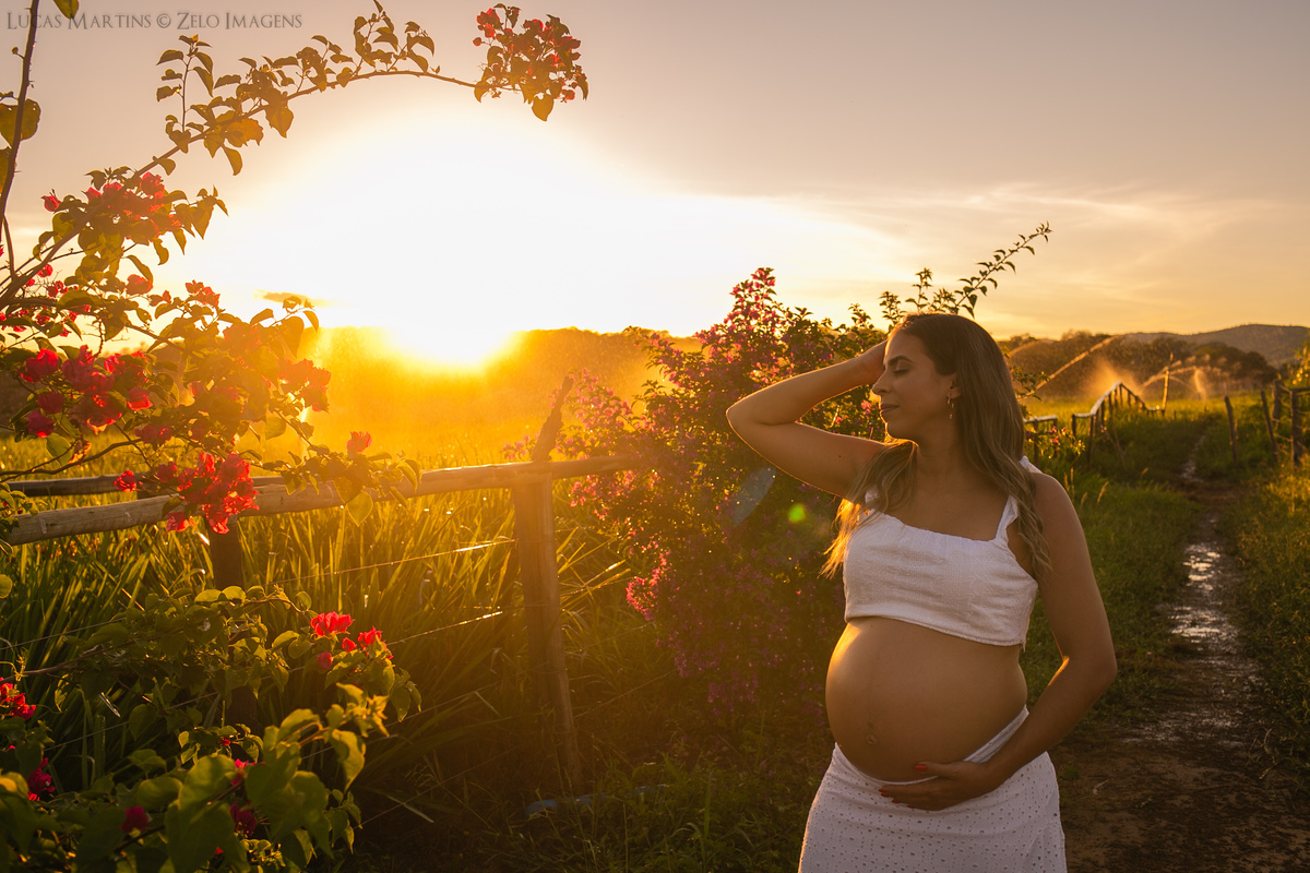 ensaio gestante por do sol