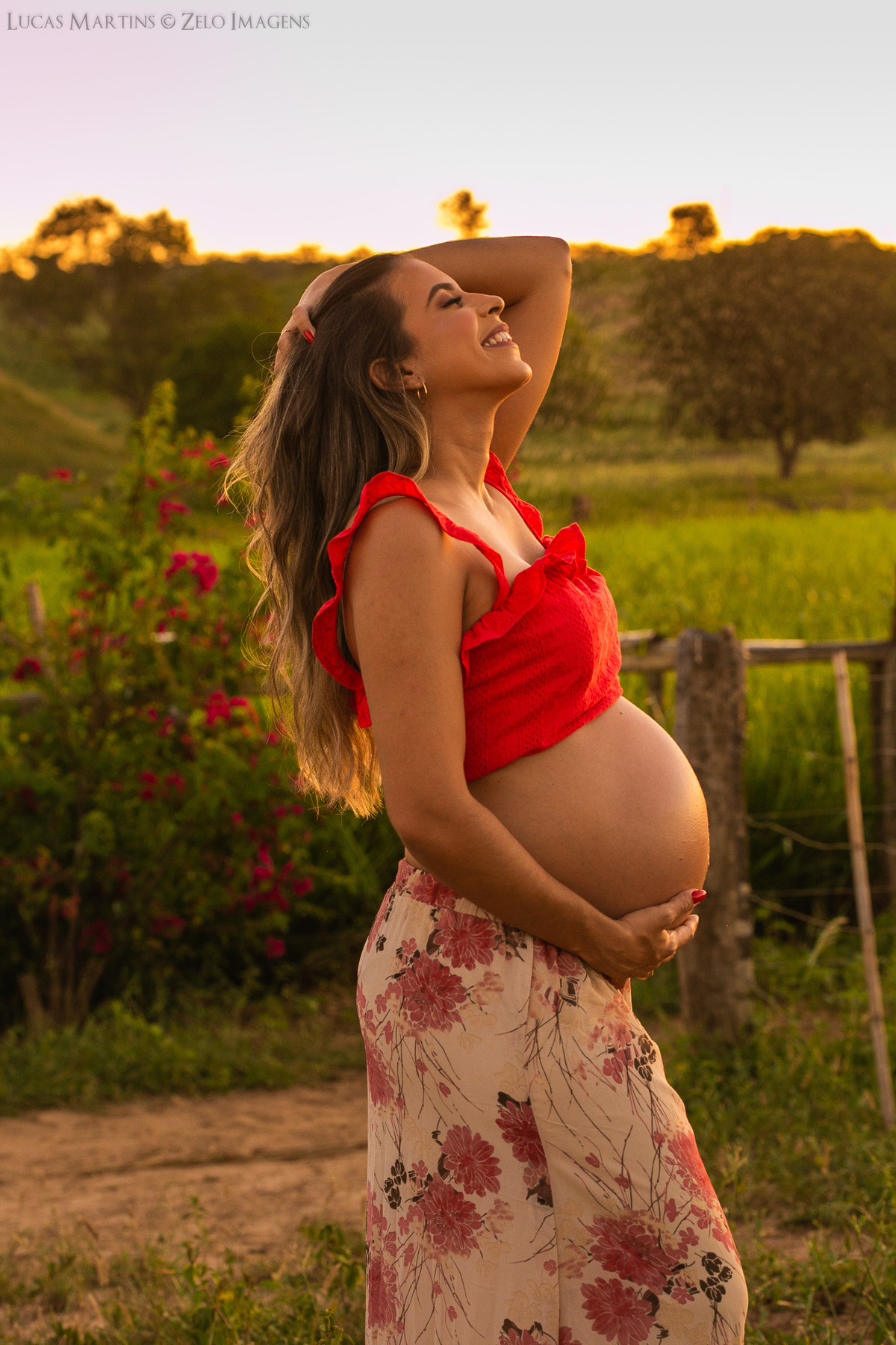 ensaio gestante por do sol